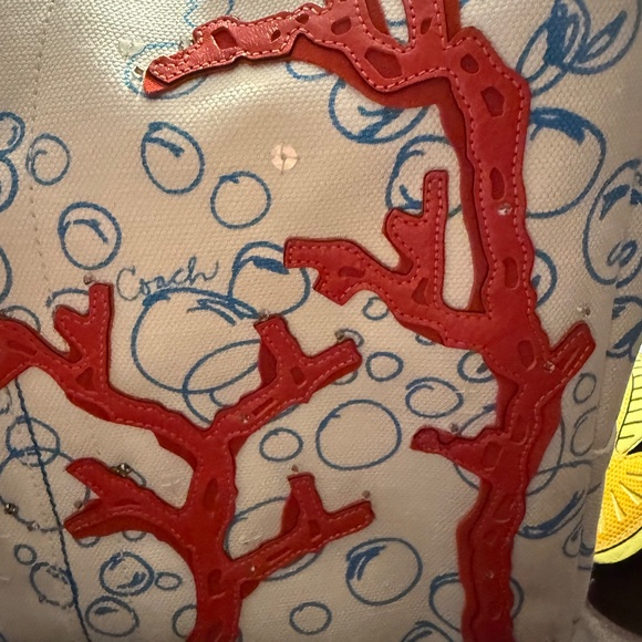 Coach “Limited Edition” Resort Bubble/Fish/Coral Canvas Tote Style 34458 - Picture 3 of 8